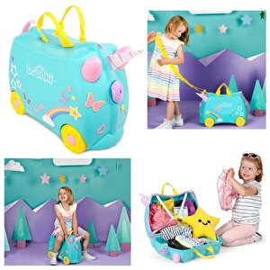Trunki Una Unicorn Binilebilen Ve Sürülen Çocuk Bavulu