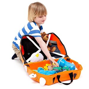 Trunki Kaplan Tipu Binilen Ve Sürülen Çocuk Bavulu