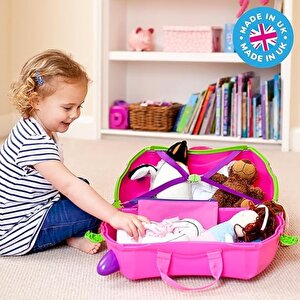 Trunki Pembe Trixie Binilen Ve Sürülen Çocuk Valizi