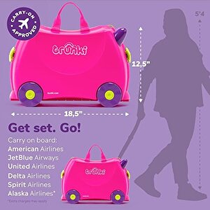 Trunki Pembe Trixie Binilen Ve Sürülen Çocuk Valizi