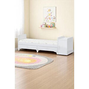 Anne Yanı, Sallanır, Büyüyen Bebek Beşiği, Yataklı, Mavi Uyku Setli, Çekmeceli, Kapaklı 60 X 120