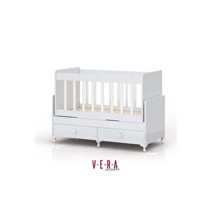 Anne Yanı Sallanır Bebek Beşiği, Sarı Uyku Setli, Yataklı, Çekmeceli 60 X 120