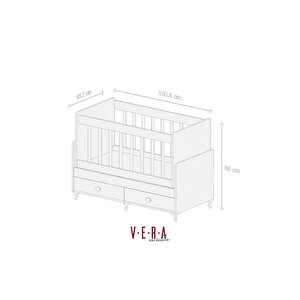 Anne Yanı Sallanır Bebek Beşiği, Gri Uyku Setli, Yataklı, Çekmeceli 60 X 120