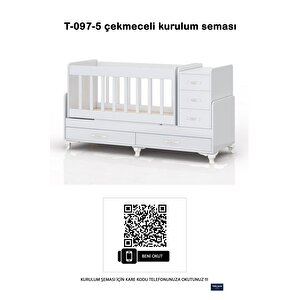 Mdf Korkuluklu, Anne Yanı, Çekmeceli, Büyüyen, Karyola Olabilen, Sallanır Beşik 60 X 120