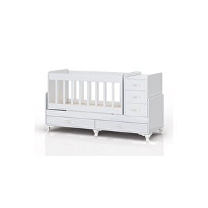 Mdf Korkuluklu, Anne Yanı, Çekmeceli, Büyüyen, Karyola Olabilen, Sallanır Beşik 60 X 120