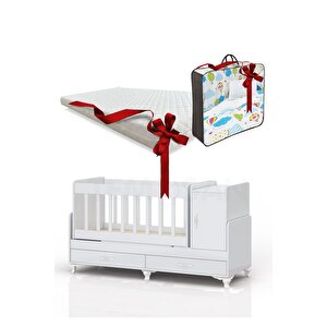 Anne Yanı, Sallanır, Büyüyen Bebek Beşiği, Yataklı, Sarı Uyku Setli, Çekmeceli, Kapaklı 60 X 120