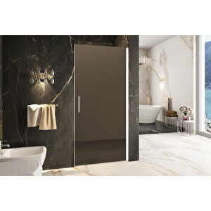 Cube Temperli 6 Mm Boy Menteşeli Ön Cephe Duşakabin Krom Profil Bronz Reflekte Cam 72 cm