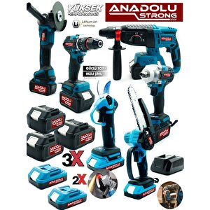 Kömürsüz 6'lı Set 5 Akülü Somun Sökme-taşlama-darbeli Vidalama-dal Budama & Kademeli