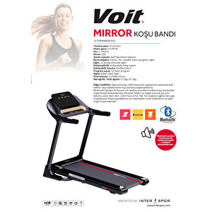 Mirror Otomatik Eğimli Koşu Bandı 2.5hp Katlanabilir Bluetooth'lu