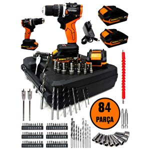 Ans-1571 21 V Darbeli Profesyonel Kömürsüz Motor Çift Akülü Şarjlı Vidalama Matkap