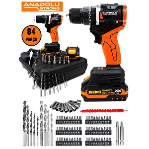 Ans-1571 21 V Darbeli Profesyonel Kömürsüz Motor Çift Akülü Şarjlı Vidalama Matkap