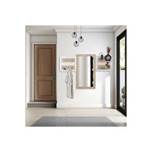 Elbise Askısı / Aynalı Askı / Dekoratif Askılık / Portmanto /duvar Askılık / Flora Dafne