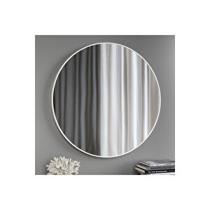Ayna / Dekoratif Ayna / Yuvarlak Ayna / Banyo Ayna / Makyaj Ayna / Duvar Ayna/ Flora Roma ( Beyaz)
