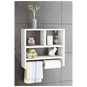 Banyo Rafı / Mutfak Rafı / Havlu Askısı / Mutfak Banyo Düzenleyici Flora Nuo (beyaz)