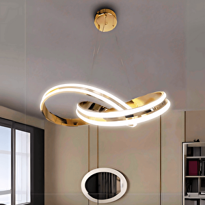 Gold Kaplama 3 Renk Ledli Modern Özel Tasarım Sarkıt Ledli Avize Led Avize