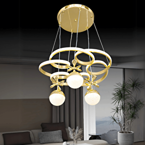 Gold Kaplama 3 Renk Ledli Modern Özel Tasarım Sarkıt Ledli Avize Led Avize