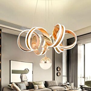  gold 3 Renk Ledli Modern Özel Tasarım Sarkıt Ledli Avize Salon Avizesi