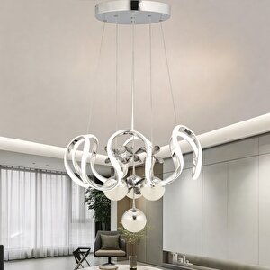  krom Kaplama 3 Renk Ledli Modern Özel Tasarım Sarkıt Ledli Avize Salon Avizesi