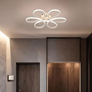 Modern Beyaz Plafonyer Ultra Power Beyaz Ledli Avize - Çap 40 Cm
