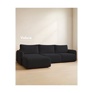 Enzo Modern Uzanmalı Köşe Takımı - Gece Mavisi 150x315 cm
