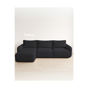 Enzo Modern Uzanmalı Köşe Takımı - Gece Mavisi 150x315 cm