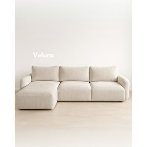 Enzo Modern Uzanmalı Köşe Takımı - Sütlü Kahve 150x315 cm
