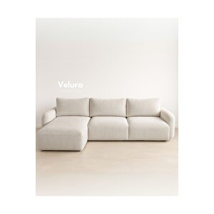 Enzo Modern Uzanmalı Köşe Takımı - Beyaz 150x315 cm