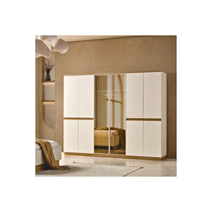 Nero Modern 6 Kapaklı Aynalı Gardırop (dolap) 240x210 cm