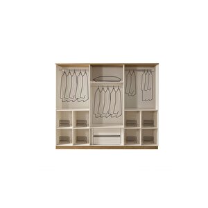 Nero Modern 6 Kapaklı Aynalı Gardırop (dolap)