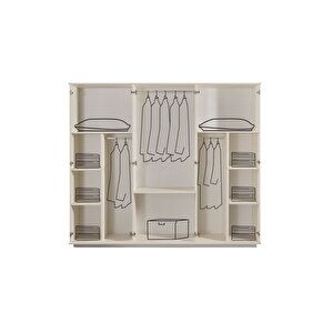 Hazal Modern 6 Kapaklı Aynalı Gardırop (dolap) 240x210 cm