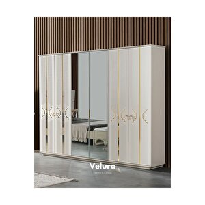 Kristal Modern 6 Kapaklı Aynalı Gardırop (dolap) 240x210 cm