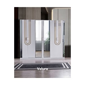 Sole Modern 6 Kapaklı Aynalı Gardırop (dolap) 240x210 cm