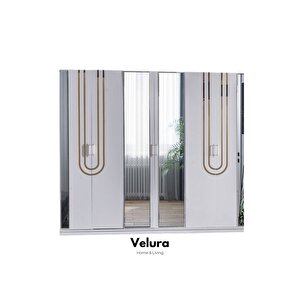 Sole Modern 6 Kapaklı Aynalı Gardırop (dolap) 240x210 cm