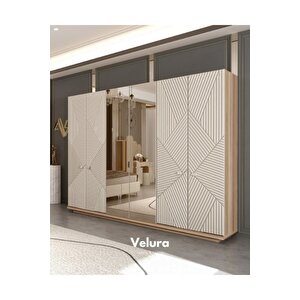 Hisar Modern 6 Kapaklı Aynalı Gardırop (dolap) 240x210 cm