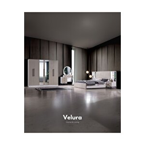 Stil (kum Beji) Modern 6 Kapaklı Aynalı Gardırop (dolap)