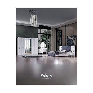 Rio Gümüş Modern 6 Kapaklı Aynalı Gardırop (dolap)