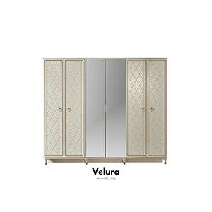 Sedef Modern 6 Kapaklı Aynalı Gardırop (dolap) 240x210 cm