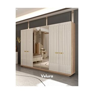 Armony Modern 6 Kapaklı Aynalı Gardırop (dolap) 240x210 cm