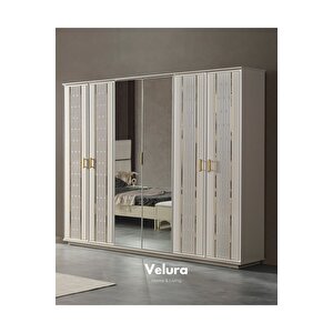 İnci Modern 6 Kapaklı Aynalı Gardırop (dolap) 240x210 cm