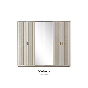 İnci Modern 6 Kapaklı Aynalı Gardırop (dolap) 240x210 cm