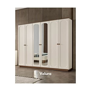 Sude Modern 6 Kapaklı Aynalı Gardırop (dolap) 240x210 cm