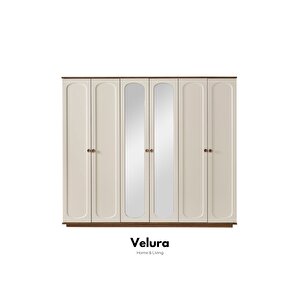 Sude Modern 6 Kapaklı Aynalı Gardırop (dolap) 240x210 cm