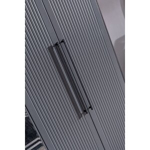 Stil (antrasit) Modern 6 Kapaklı Aynalı Gardırop (dolap) 240x210 cm