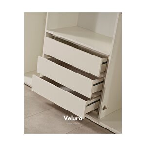 Petek Modern 6 Kapaklı Aynalı Gardırop (dolap)