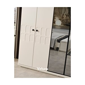 Petek Modern 6 Kapaklı Aynalı Gardırop (dolap)