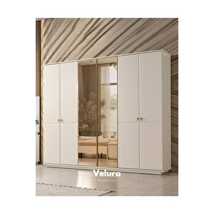 Masal Modern 6 Kapaklı Aynalı Gardırop (dolap) 240x210 cm