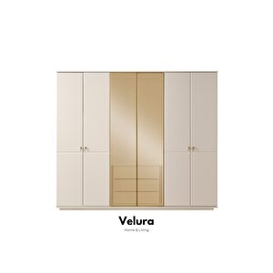 Masal Modern 6 Kapaklı Aynalı Gardırop (dolap) 240x210 cm