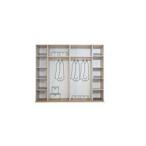 Eris Modern 6 Kapaklı Aynalı Gardırop (dolap) 240x210 cm