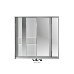 Yakamoz Modern Sürgülü Aynalı Gardırop (dolap) 240x210 cm