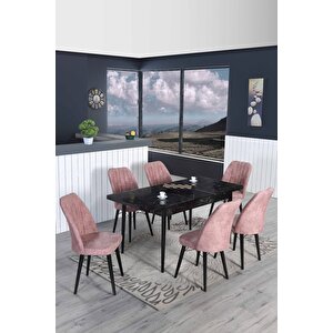 6 Kişilik Açılır Masa Sandalye Takımı Mutfak Masası Takımı Yemek Masası Salon Masası